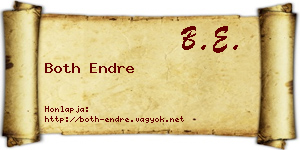 Both Endre névjegykártya